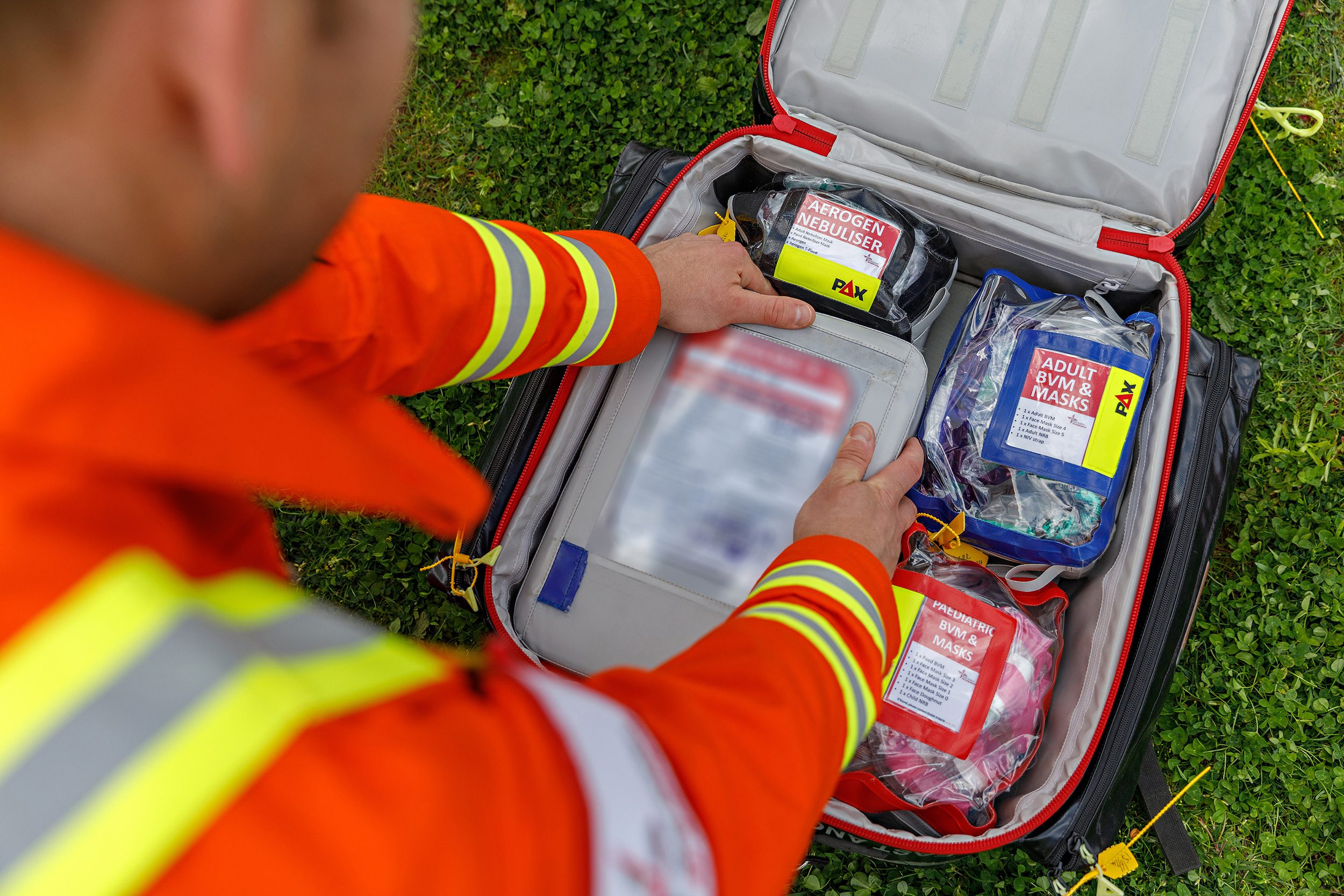 paramedic with kit bag