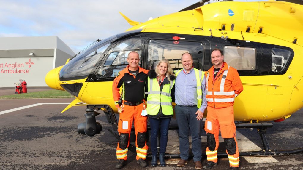 Wendy and Jonathan Willis with EAAA Critical Care Paramedic Andy and Consultant Doctor Nathan