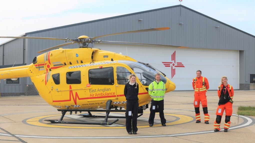 Anglia One crew on the helipad at the new Norwich base