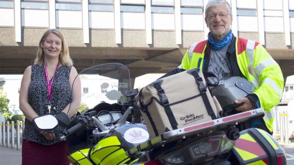 Katherine Philpott of CUH with Mick Thurman of SERV Suffolk and Cambridgeshire