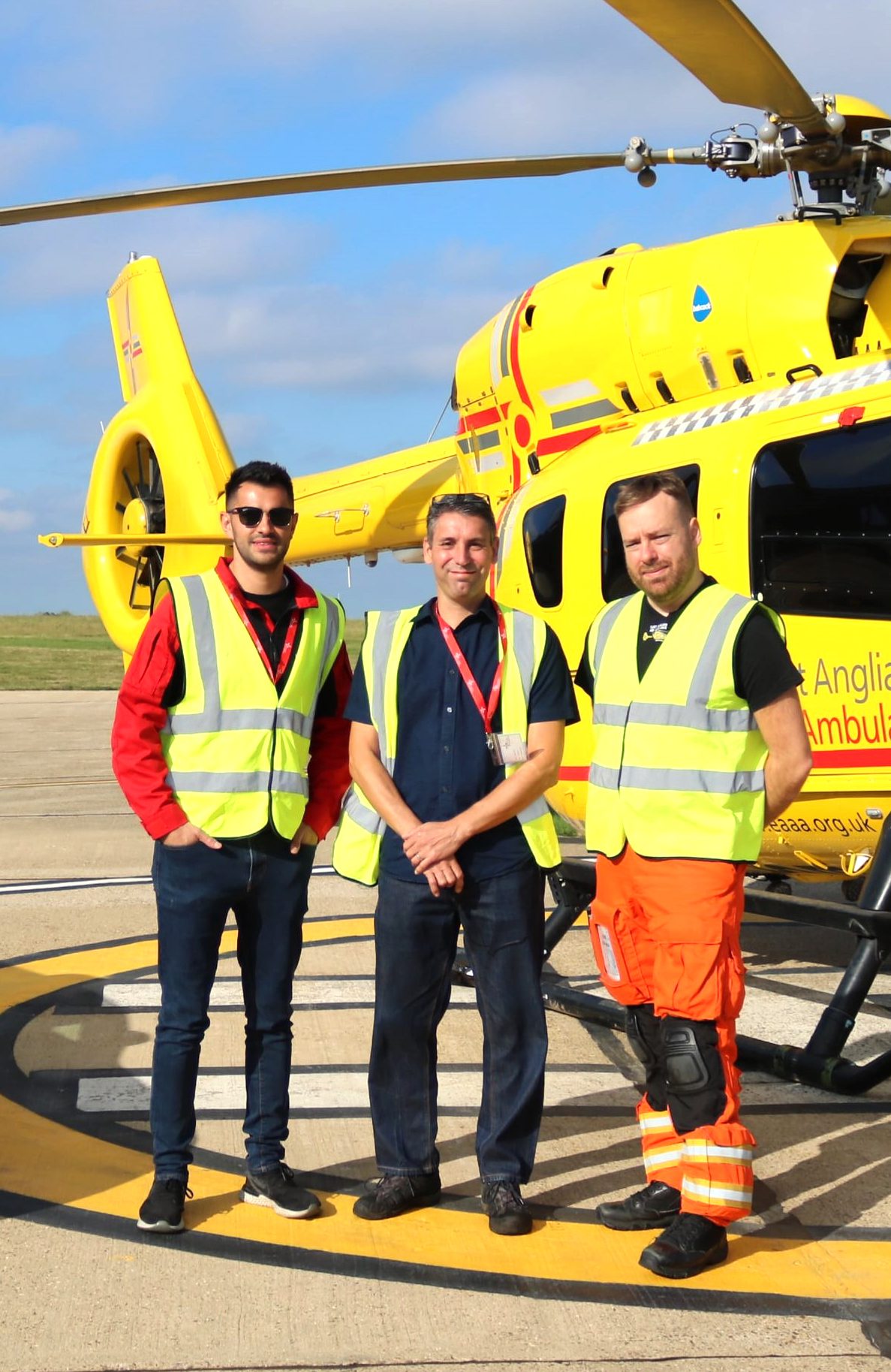 Former Patient Mark Youles with Dr James Price and Critical Care Paramedic Dave Killingback